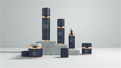 Frascos cosméticos de plástico colorido